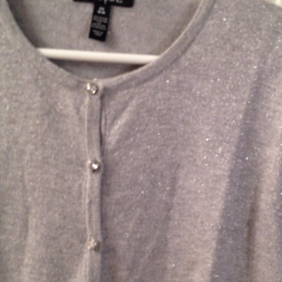 Sweaters L Silver Metallic Cardigan Sweater Poshmark